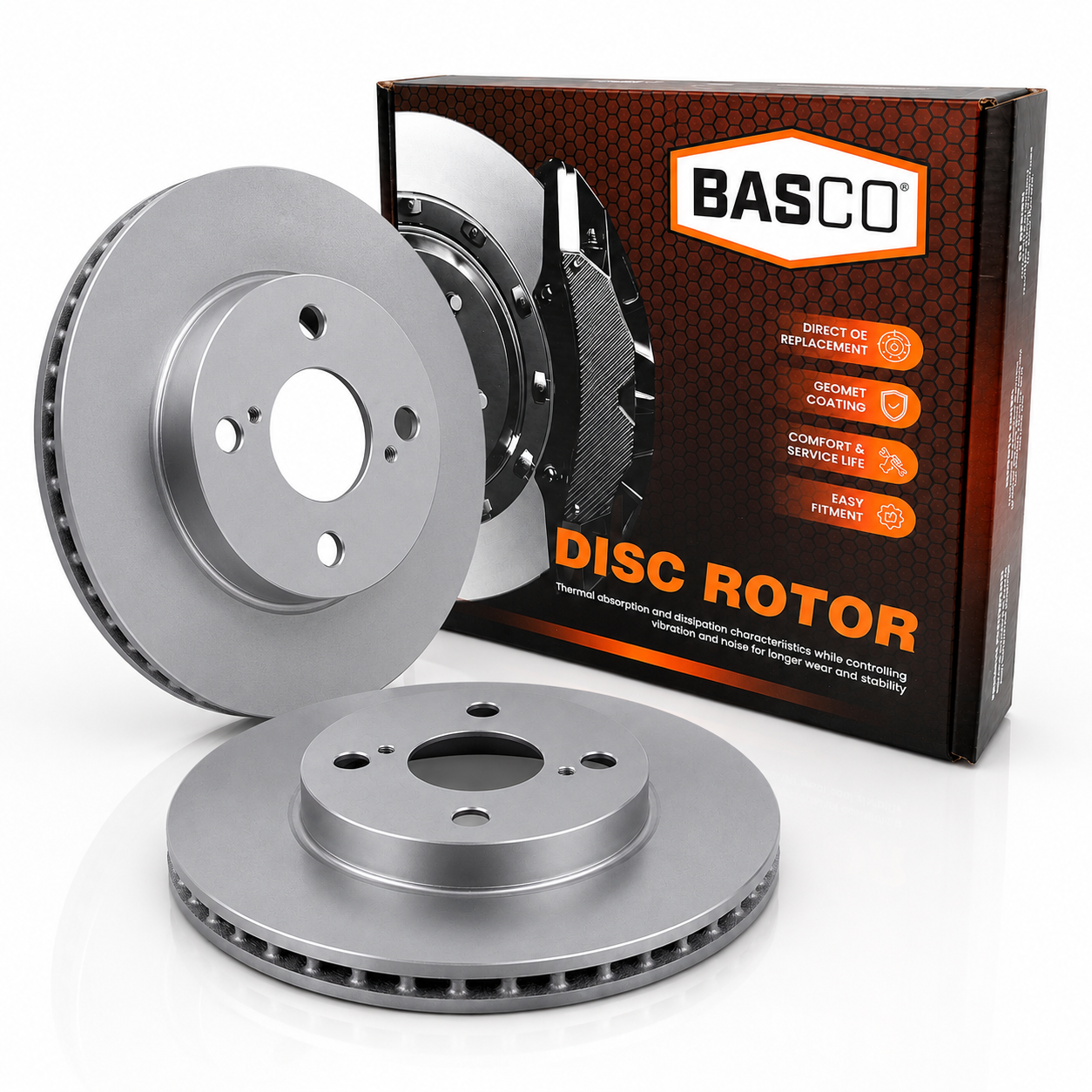 Pair Front Brake Disc Rotor for Toyota Corolla ZZE122 Prius NHW10 NHW11