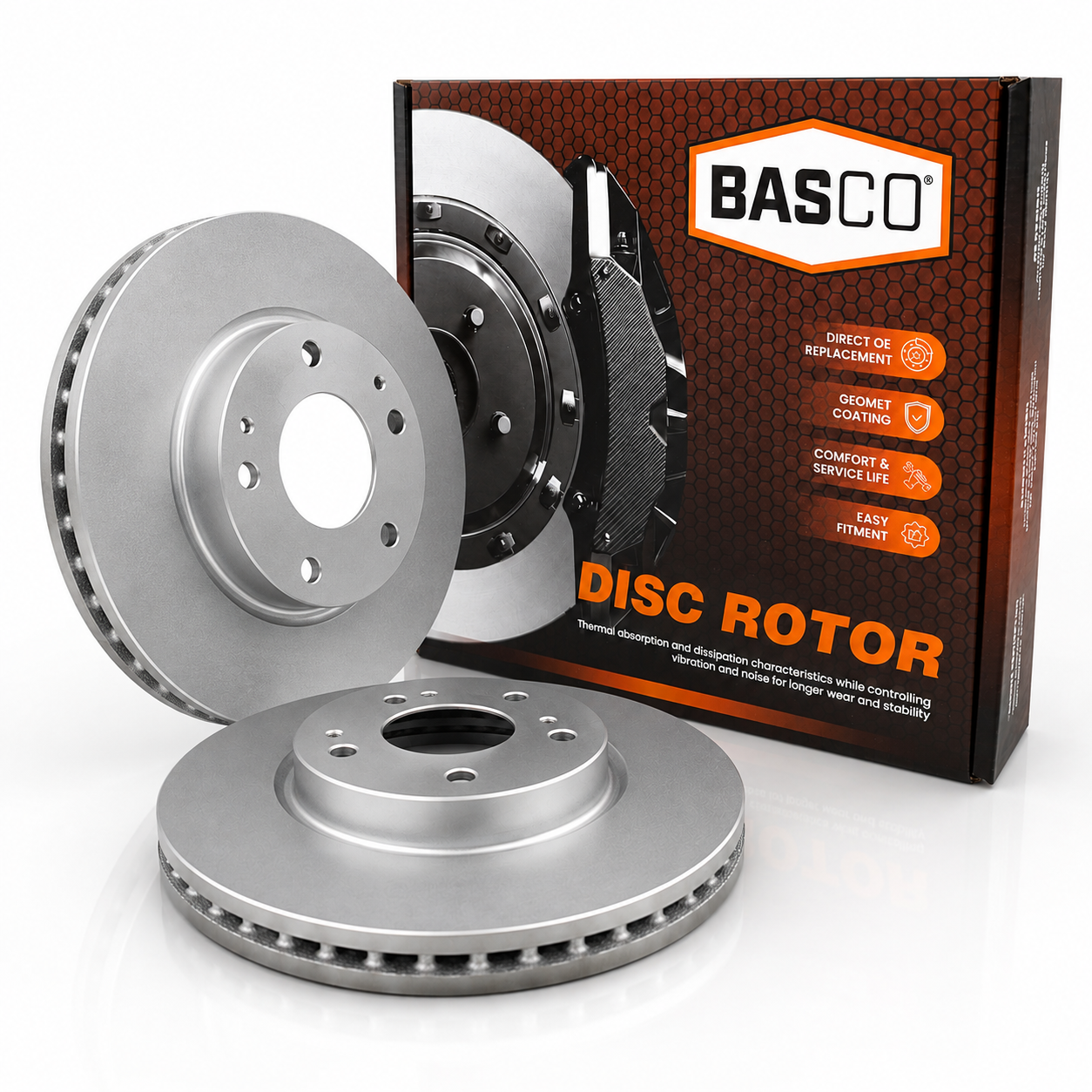 Pair Front Brake Rotors for Mitsubishi Lancer CF CH CJ, Mitsubishi Outlander ZE ZF
