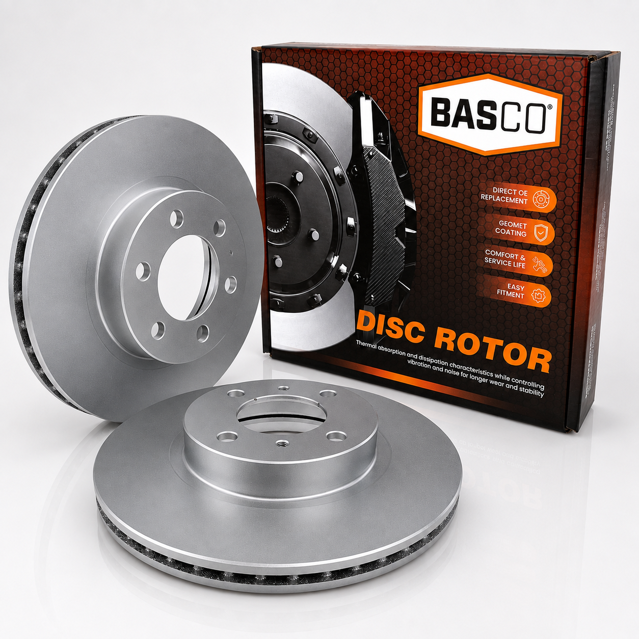 Pair Front Brake Rotors for Mitsubishi Colt RG 256mm, 64mm Centre Hole