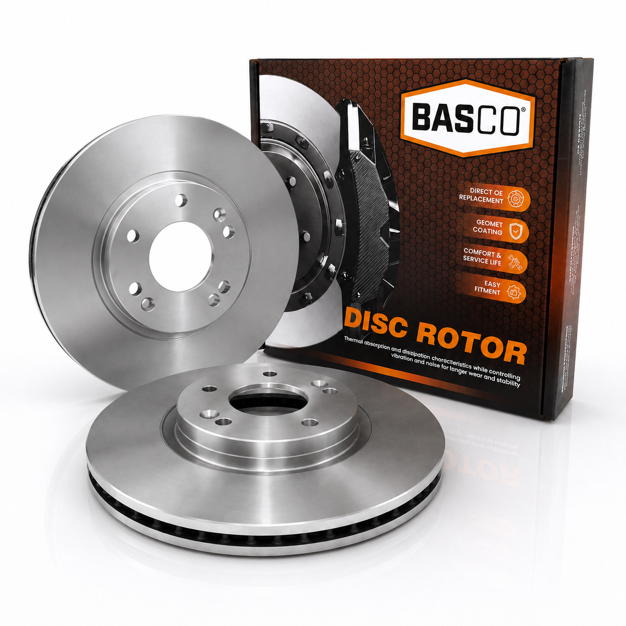 Pair Front Brake Rotors for Hyundai Santa Fe CM, Kia Sorento XM