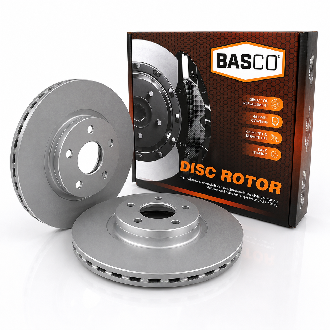 Pair Front Brake Rotors for Ford Escape ZG, Focus LV LW LS LT, Kuga TE TF, Volvo C30 C70 S40 V40 V50