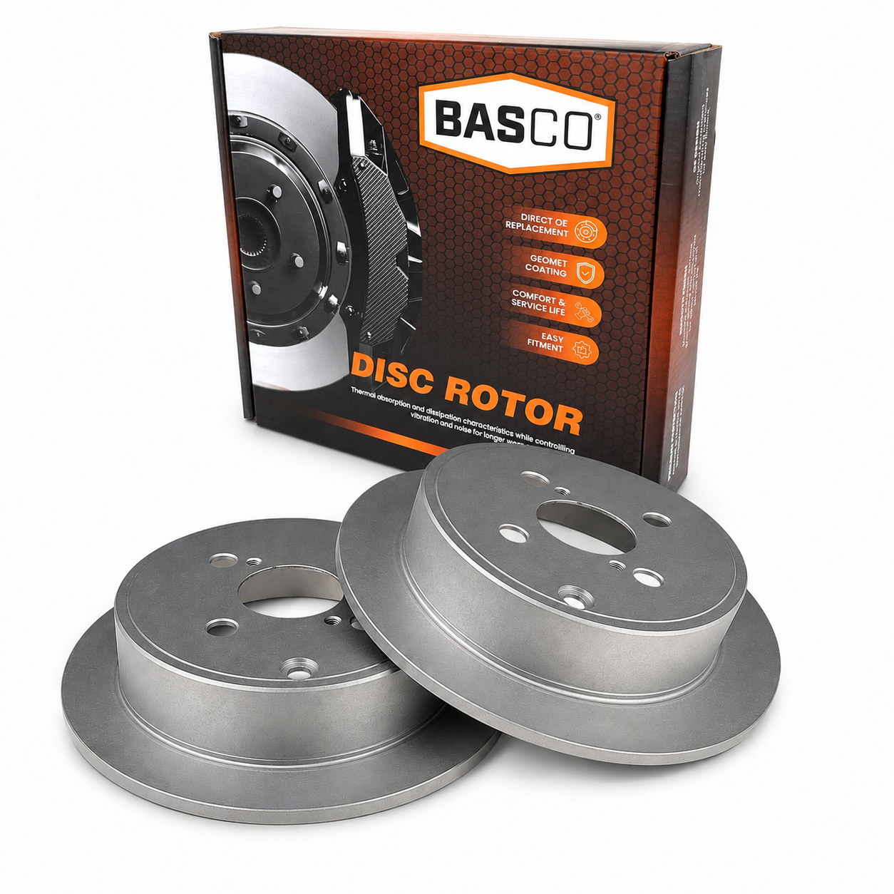 2 x Rear Brake Rotors for Toyota Corolla ZZE122 1.8L 1ZZFE 2002-2006 257.9mm OD