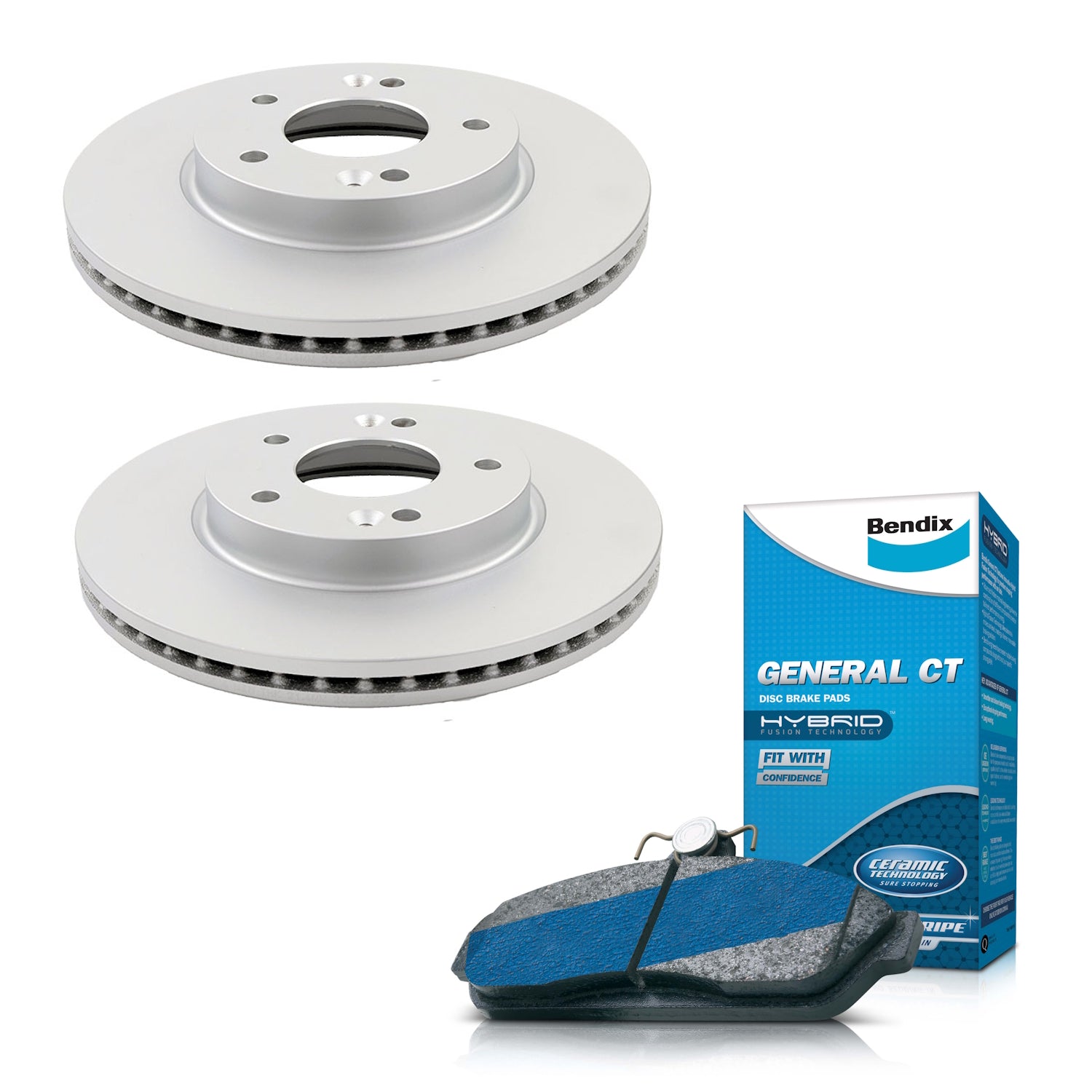 Front Bendix Brake Pads + Rotors for Hyundai Elantra MD, i30 GD, Kia Cerato YD