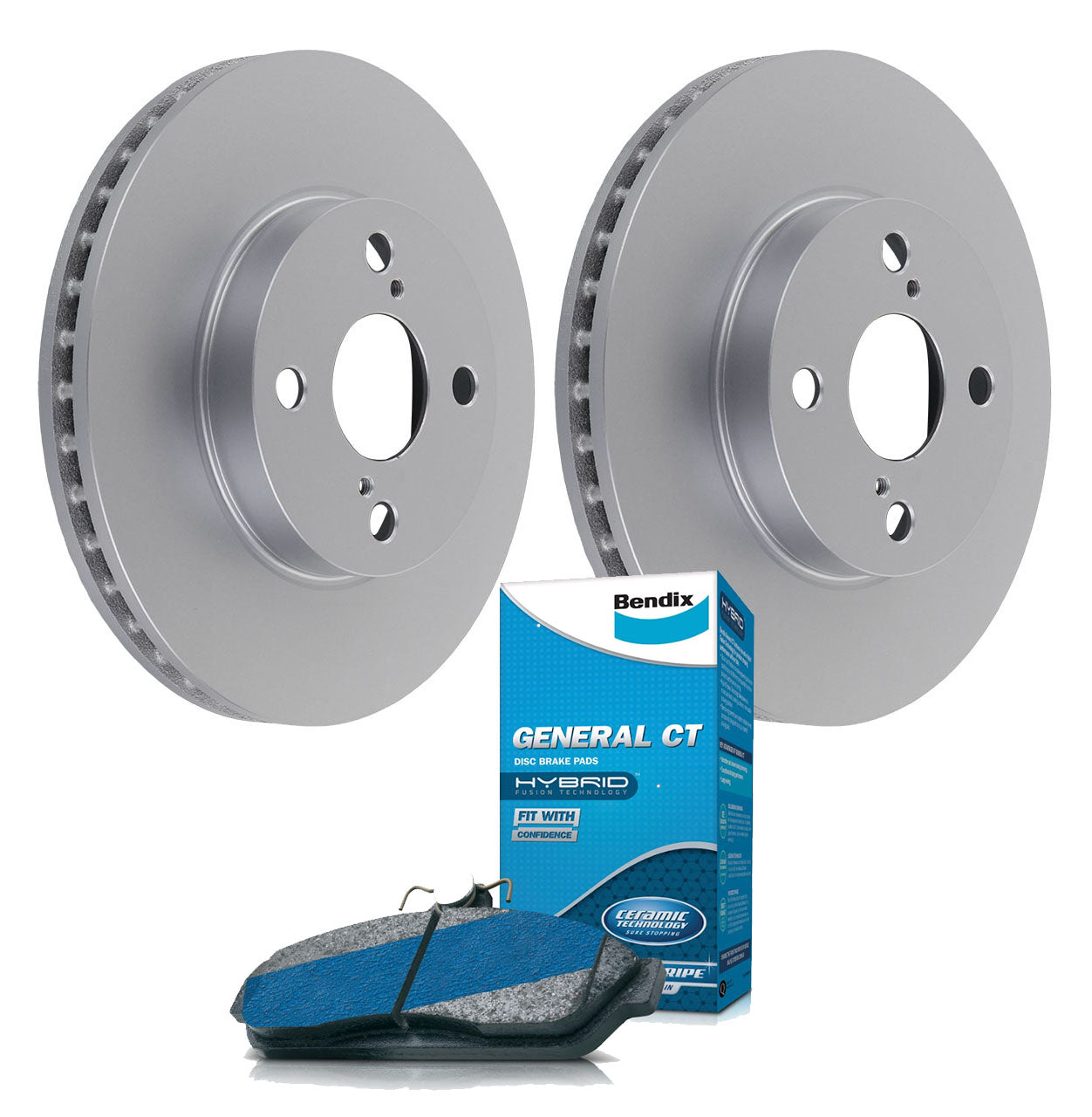 Front Bendix Brake Pads + 255mm Rotors for Toyota Corolla ZZE122 1.8L 2002-2006