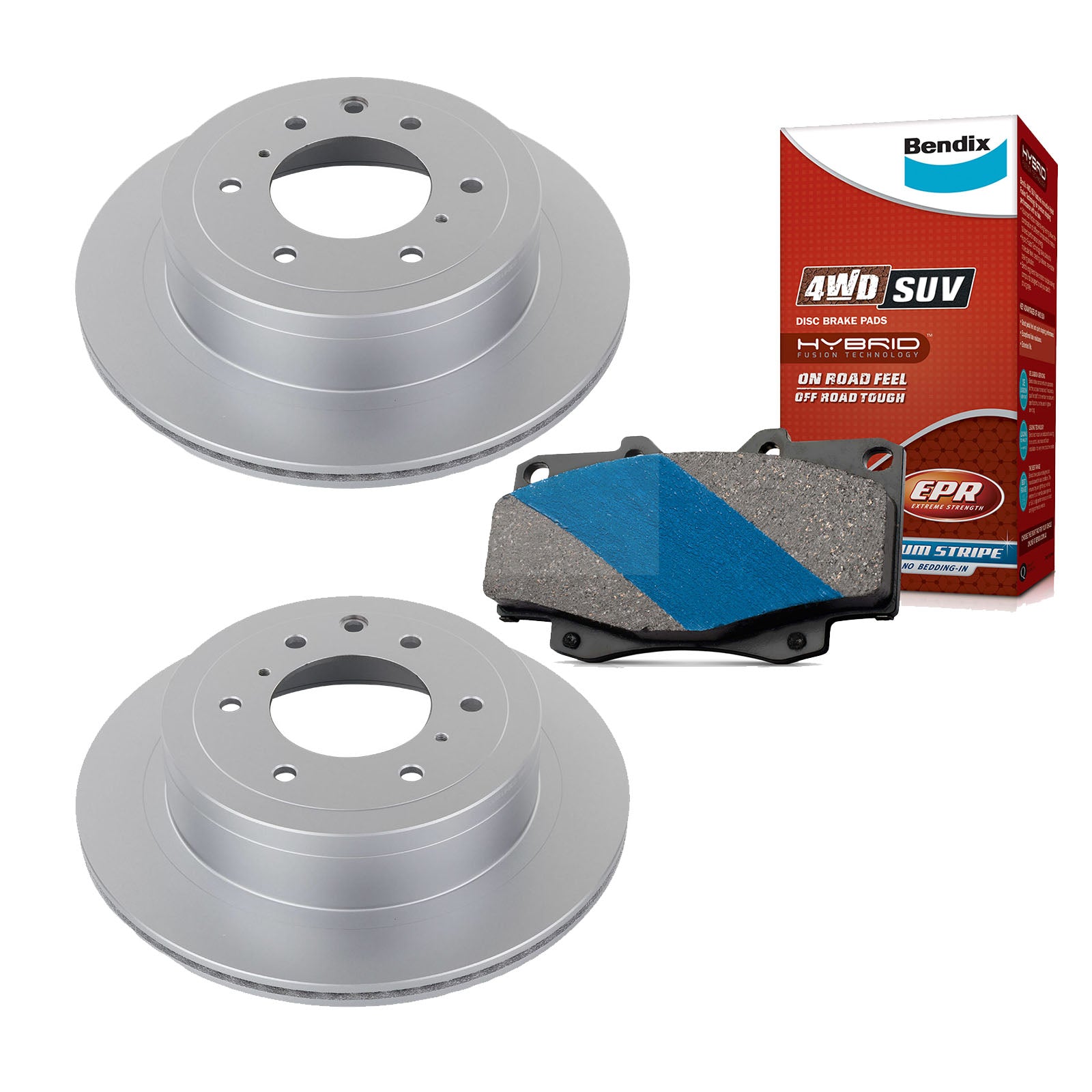 Rear Bendix Brake Pads + 332mm Rotors for Mitsubishi Pajero NS, NT, NW 2006-2016