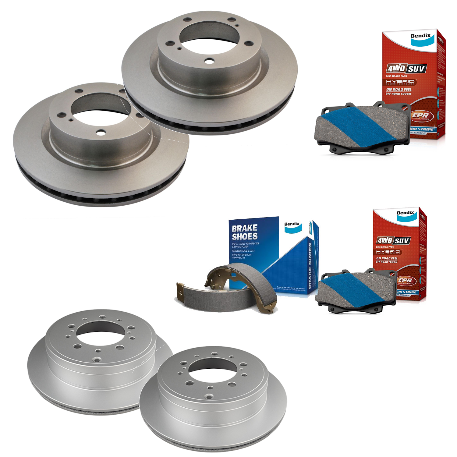 Bendix Front & Rear Brake Pads + Rotors for Toyota LandCruiser VDJ200 URJ202 UZJ200