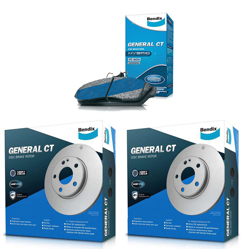 Bendix Front Brake Pads + Rotors for Hyundai Accent RB 11~19 Kia Rio UB 11~17