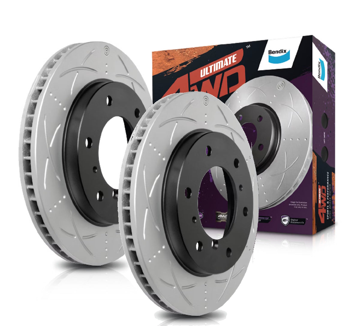 2 x Bendix Rear Slotted and Dimpled Brake Rotors for Mitsubishi Pajero Sport QE/QF/QG