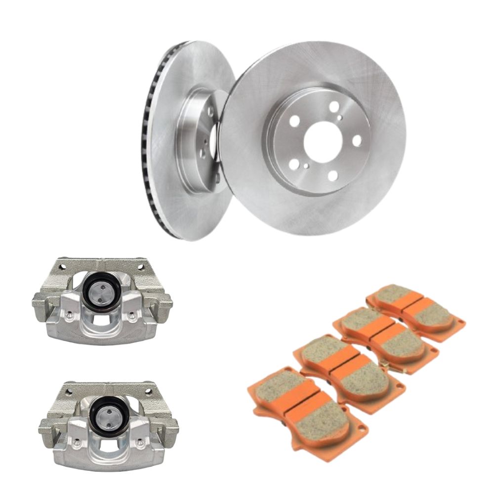 Rear Disc Brake Rotors with Calipers & Brake Pads for Mazda 3 BL BK | Volvo C30