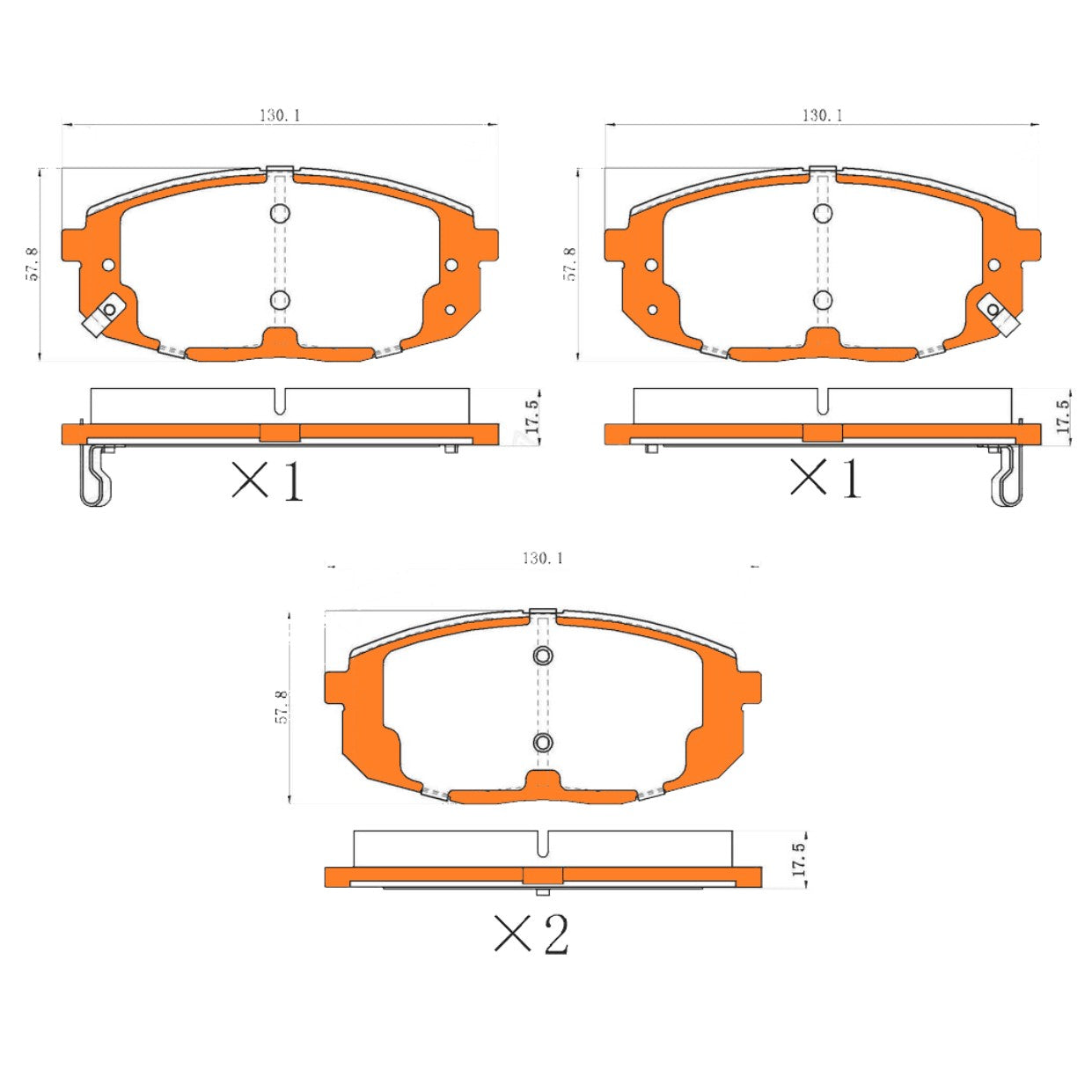 Front Disc Brake Pads Set for Hyundai i30 i30cw FD & for Kia Cerato LD TD DB1754