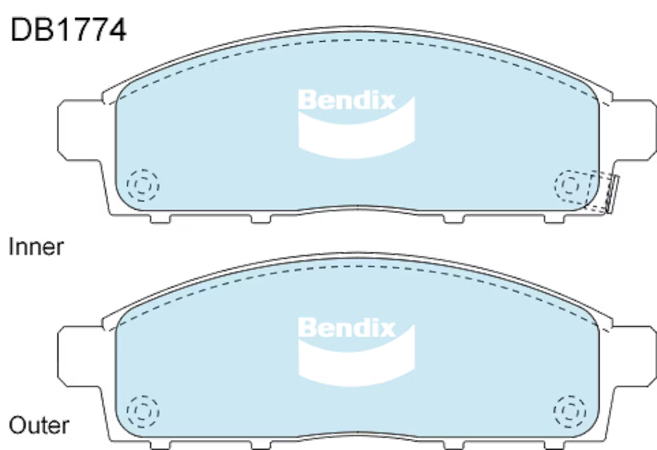 Bendix 4WD Brake Pads for Mitsubishi Challenger PB, PC, Triton MK ML MN MQ MR DB1774-4WD