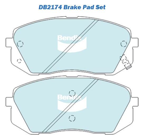 Front Bendix Brake Pads + Rotors for Hyundai i40 VF,  i45 YF, iX35 LM, Hyundai Sonata NF, Hyundai Tucson JM, Kia Sportage KM, SL 300mm DB2174