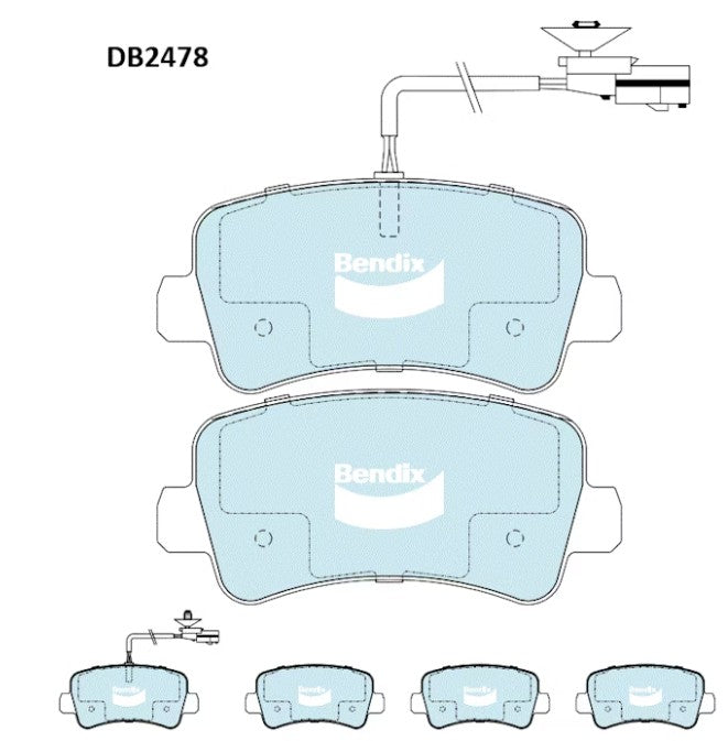 Rear Bendix HD Brake Pads for Renault Master X62, Pro X62