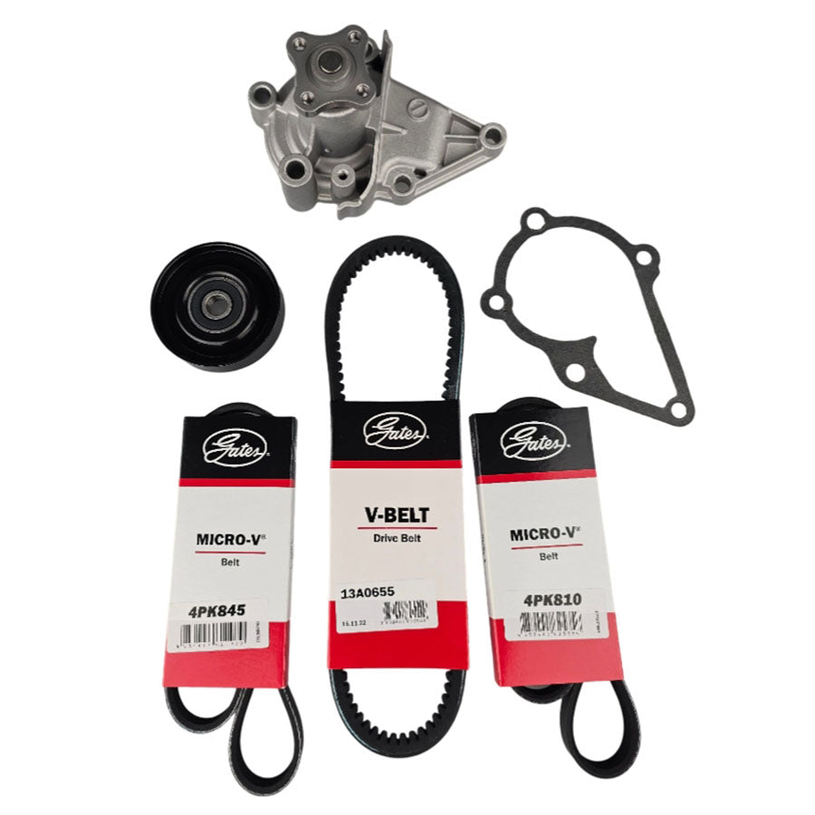 Drive Belt Set, Pulley & Water Pump for Kia Rio JB G4ED 1.6L G4EE 1.4L 2005-2011