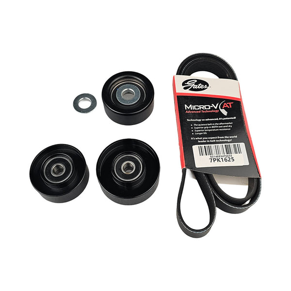 Drive Belt + 3 Engine Pulleys For Toyota Prado KDJ150 KDJ155 1KD-FTV 1