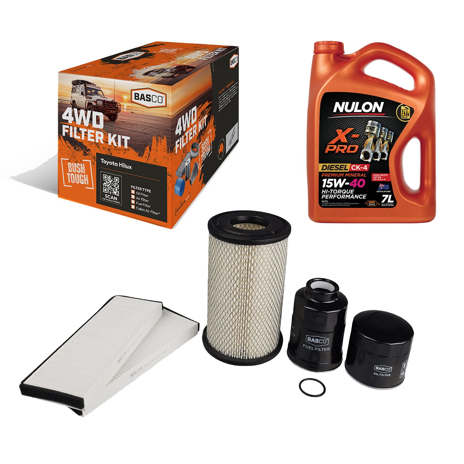 Oil Air Cabin Fuel Filter Kit + Engine Oil for Nissan Navara D22 2.5L Diesel YD25DDT