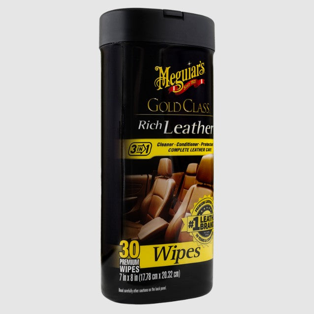 Meguiars Gold Class Rich Leather 3-in-1 Wipes - 30 Wipes - G10900