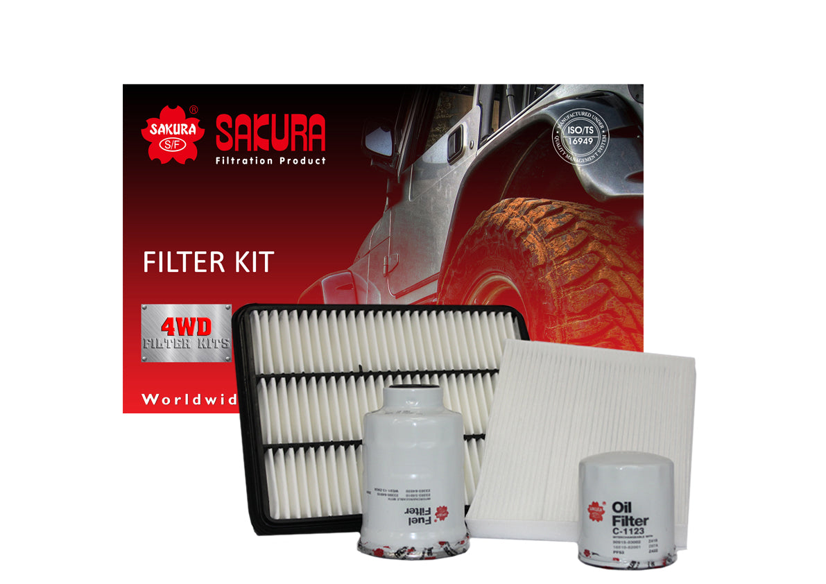 K-11081 - Sakura 4WD Filter Kit for Toyota Landcruiser KDJ150 3.0L 1KDFTV 09-15RSK16C