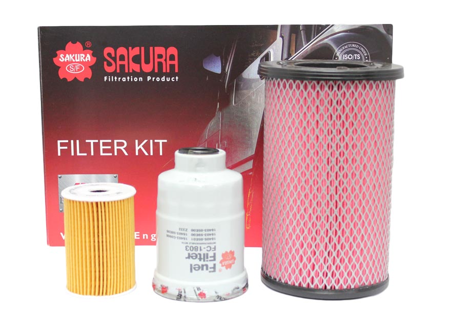 K-18070 - Sakura 4WD Filter Kit For Nissan Elgrand E50 Navara D22 3.0L ZD30DDT