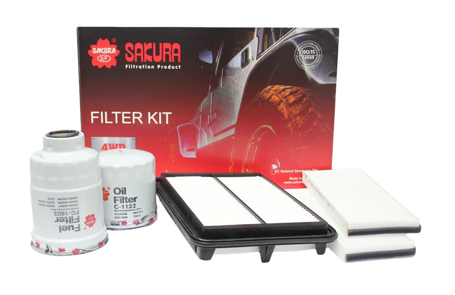 K-18230 - Sakura 4WD Filter Kit for Nissan Navara D40 2.5L YD25DDTI 08-15 Thai