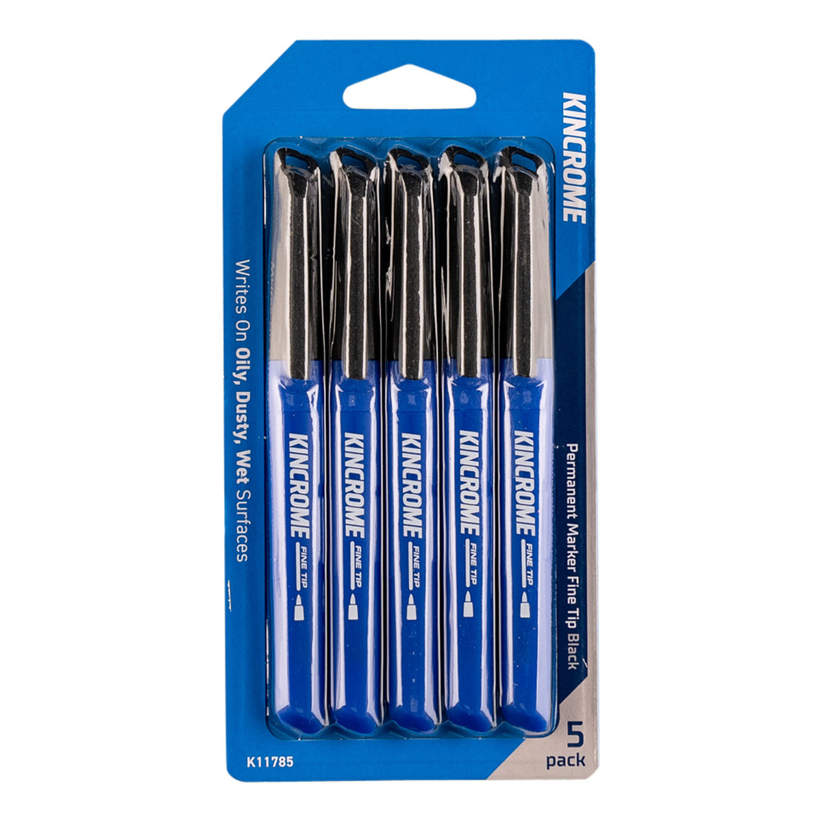 Permanent Marker Fine Tip 5 Pack Black - K11785