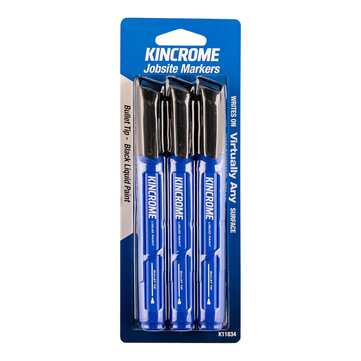 Paint Marker Bullet Tip 3 Piece Black - K11834