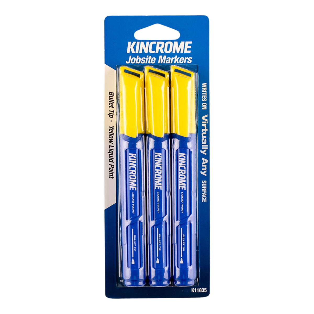 Paint Marker Bullet Tip 3 Piece Yellow - K11835