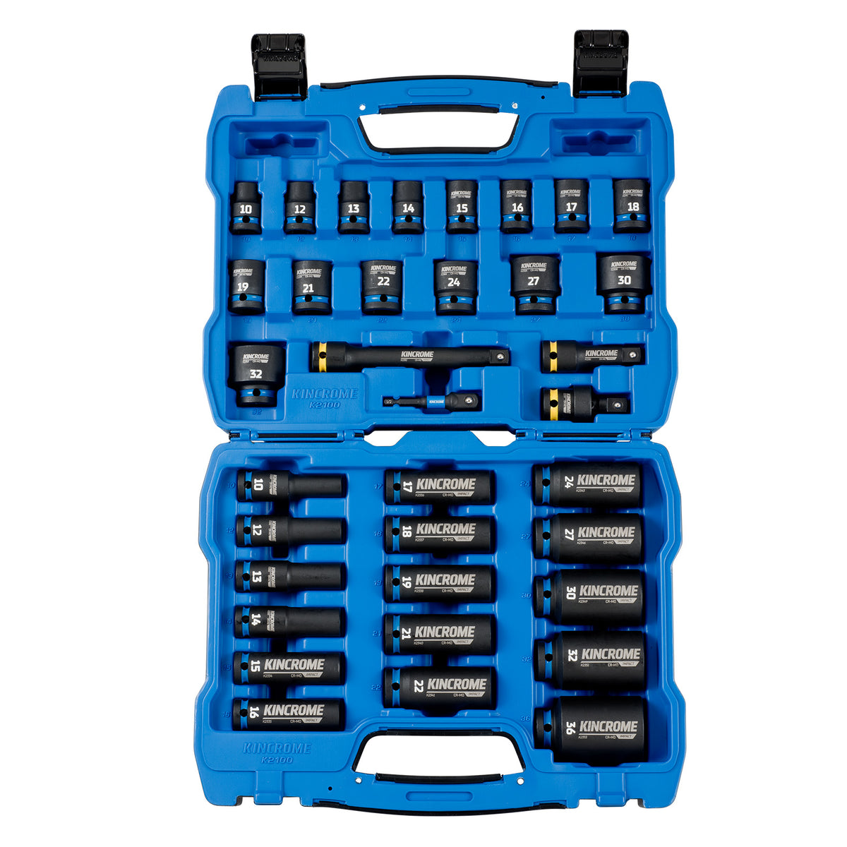 Impact 1/2" Drive Standard/Deep Socket Set Metric 35 Piece - K2100