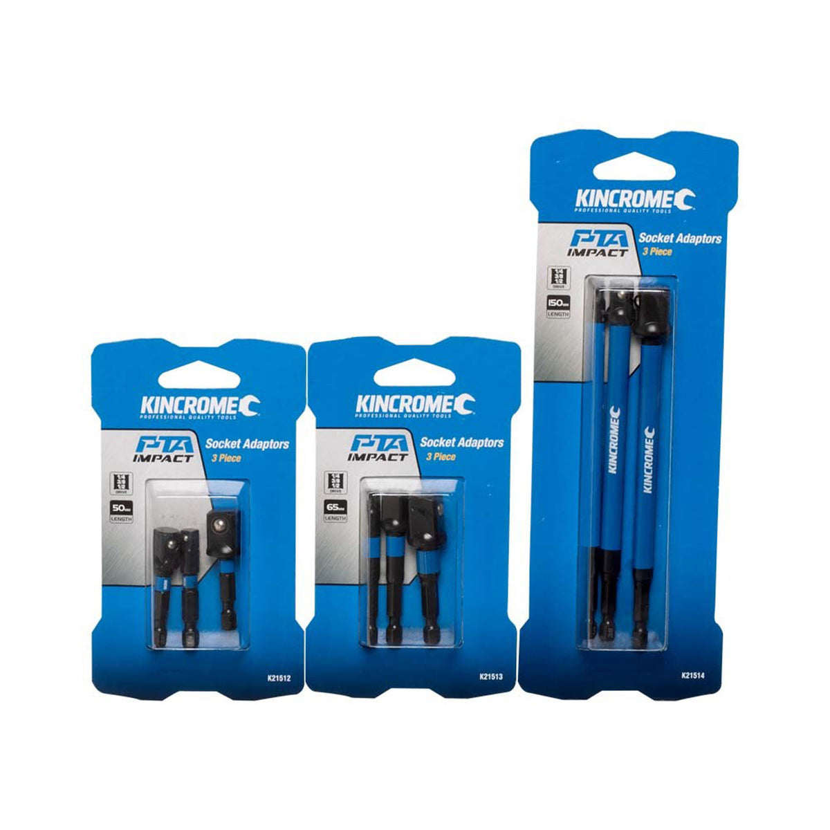 Impact Socket Driver Adaptor Mixed Pack 50mm 3 Piece - K21512