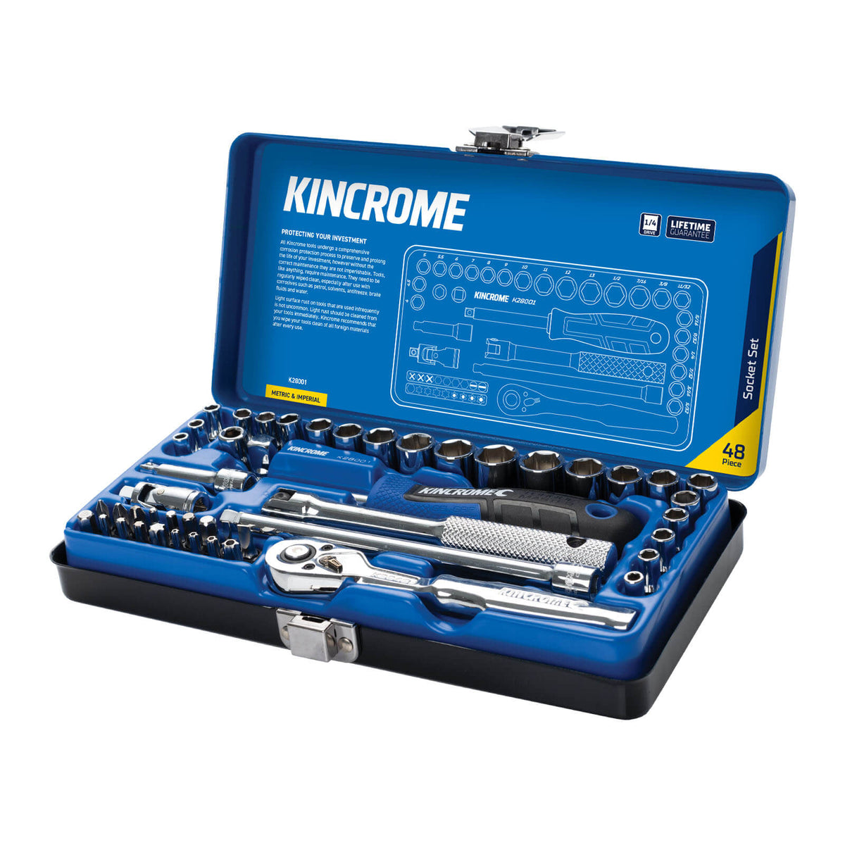 Socket Set 48 Piece 1/4" Drive - Metric & Imperial - K28001