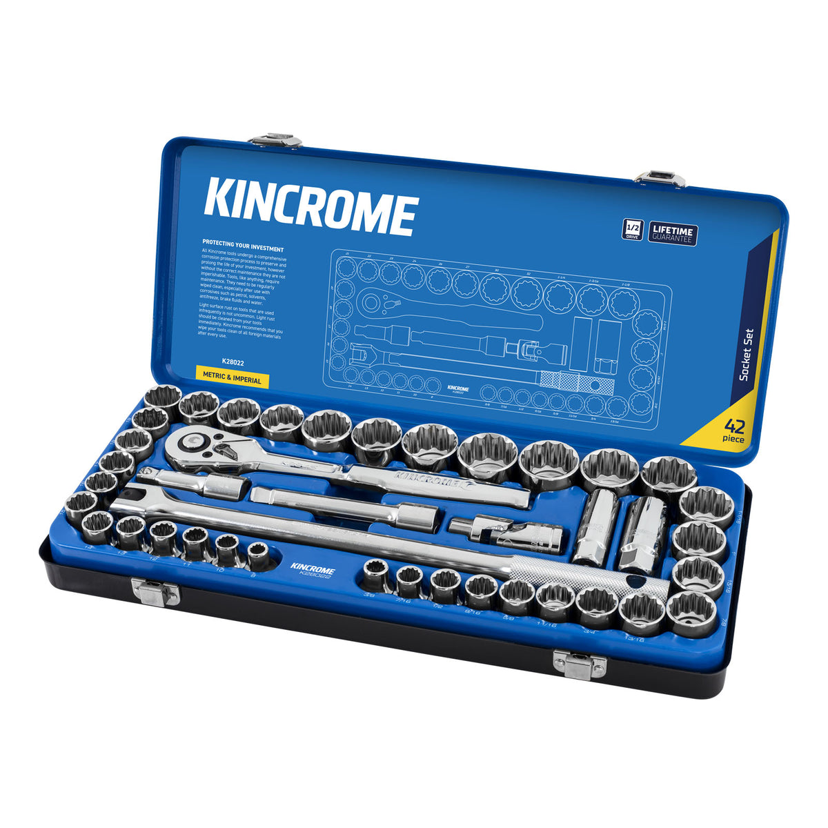 Socket Set 42 Piece 1/2" Drive - Metric & Imperial - K28022