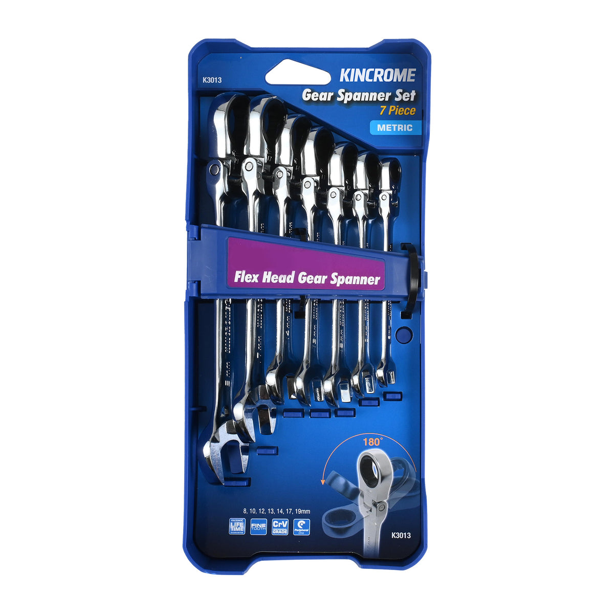 Flex Head Gear Spanner Set 7 Piece - Metric - K3013