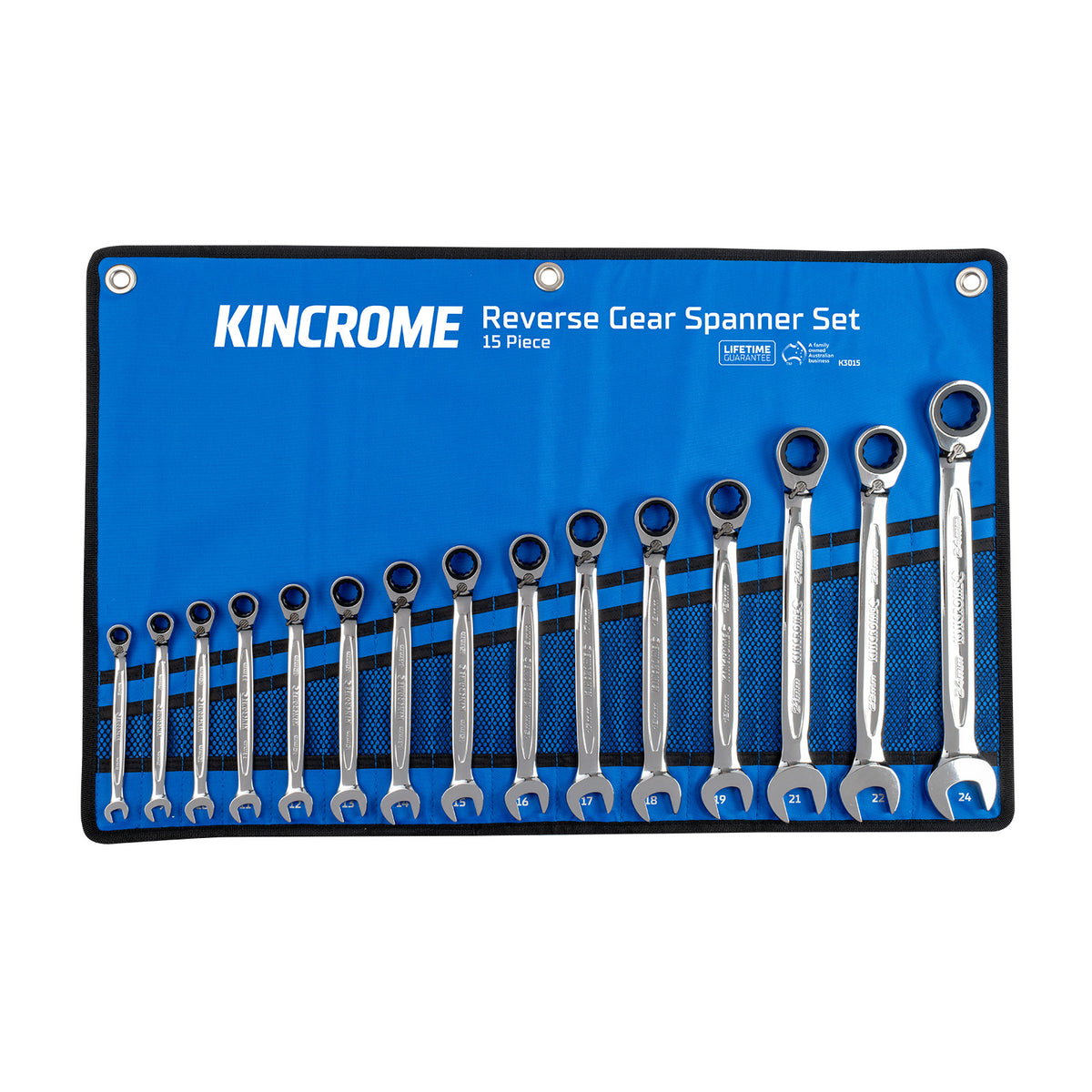 Reversible Gear Spanner Set 15 Piece - Metric - K3015