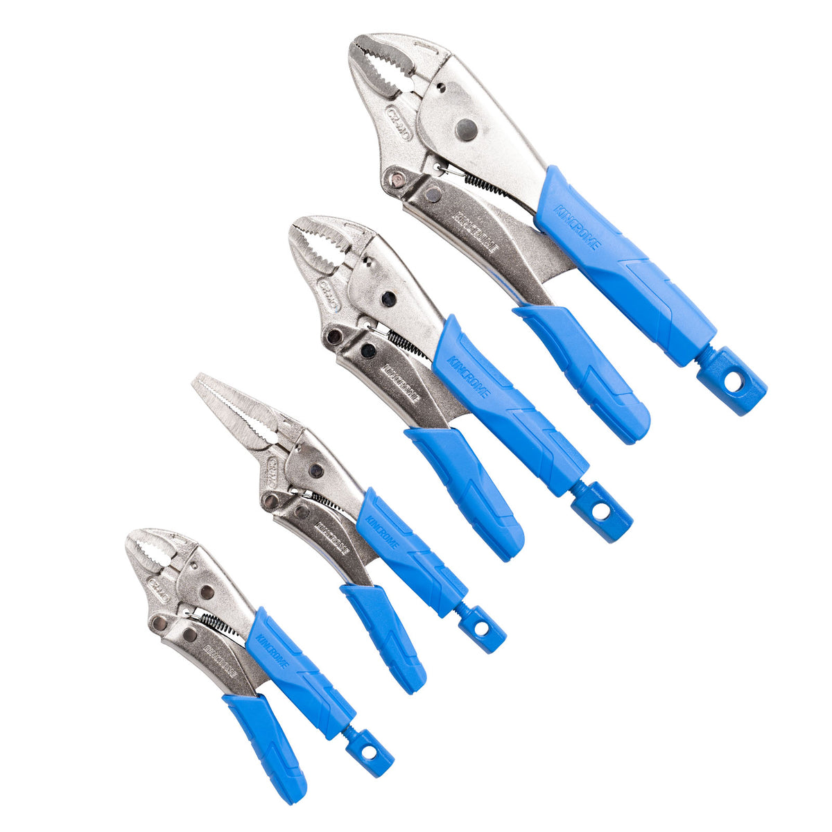 4pce Soft Grip Long Nose & Curved Jaw Locking Plier Set - K40081