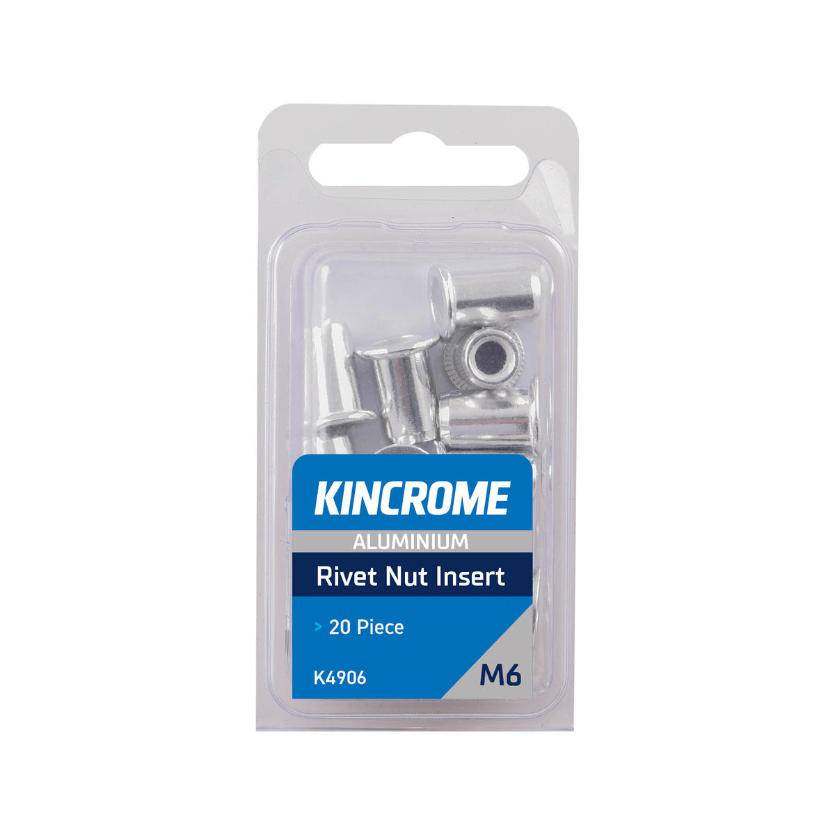 Rivet Nut Insert M6 (Aluminium) - 20 Pack - K4906