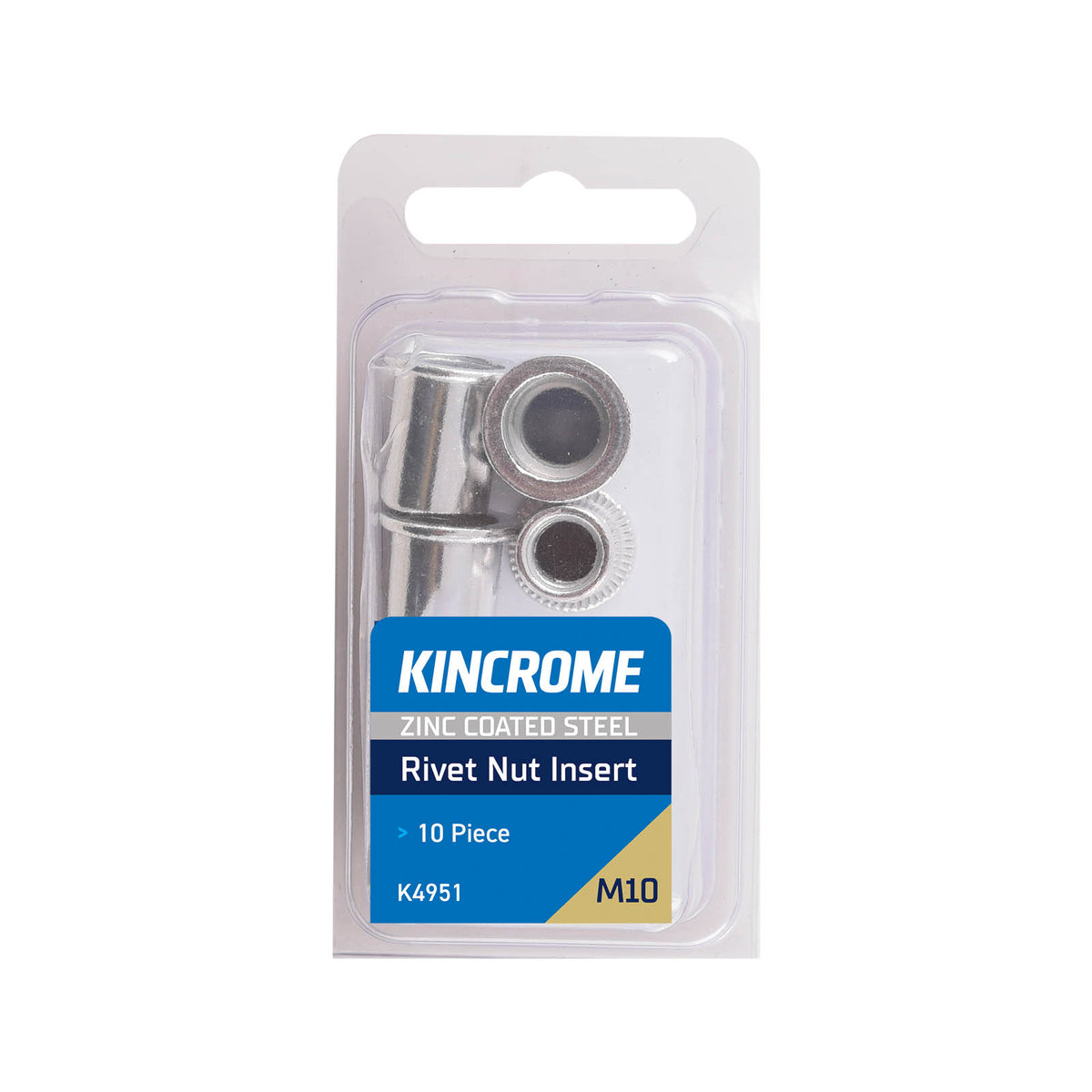 Rivet Nut Insert M10 (Zinc Coated Steel) - 10 Pack - K4951