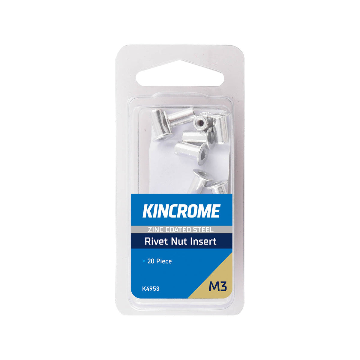 Rivet Nut Insert M3 (Zinc Coated Steel) - 20 Pack - K4953