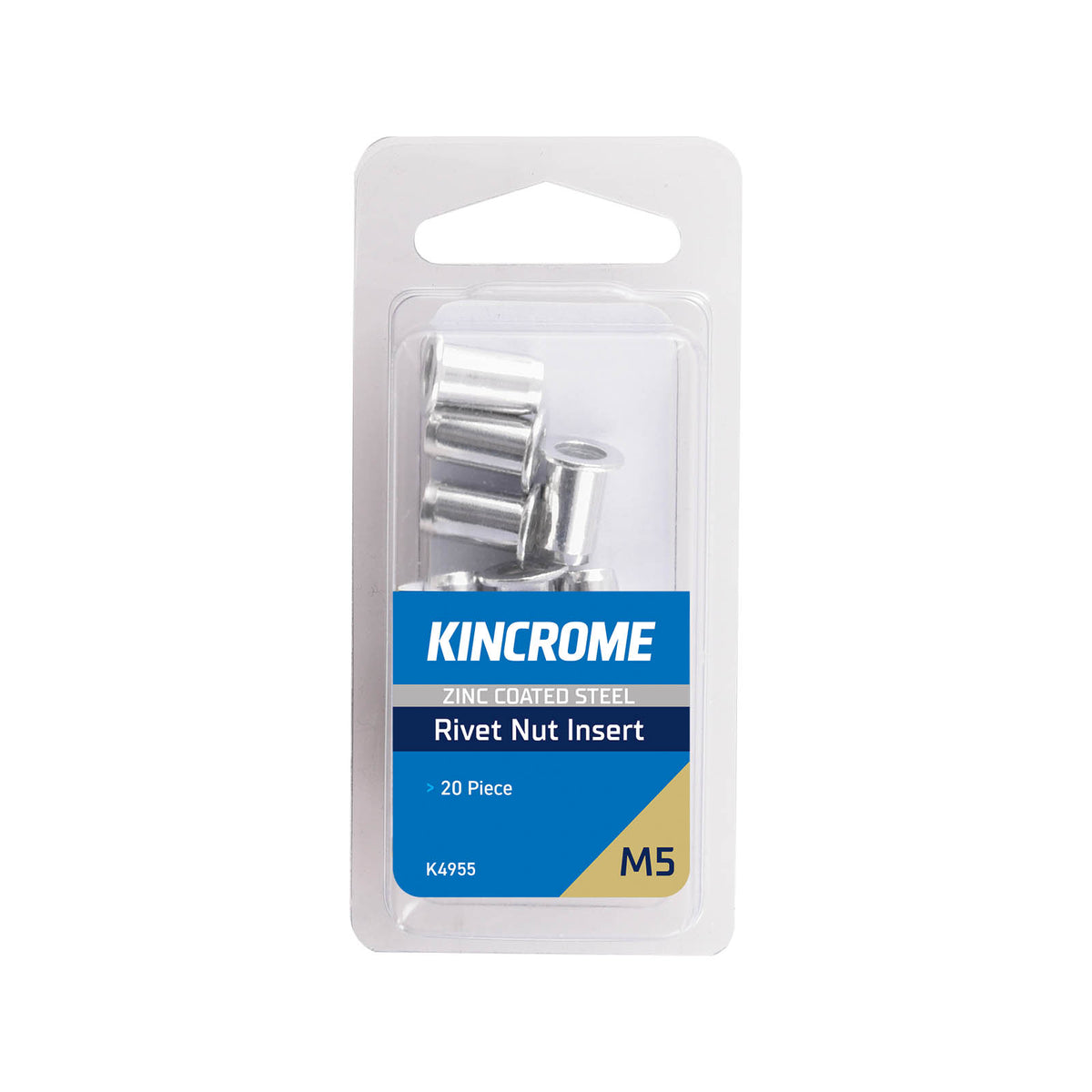 Rivet Nut Insert M5 (Zinc Coated Steel) - 20 Pack - K4955