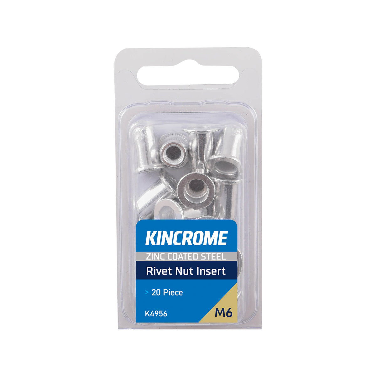 Rivet Nut Insert M6 (Zinc Coated Steel) - 20 Pack - K4956