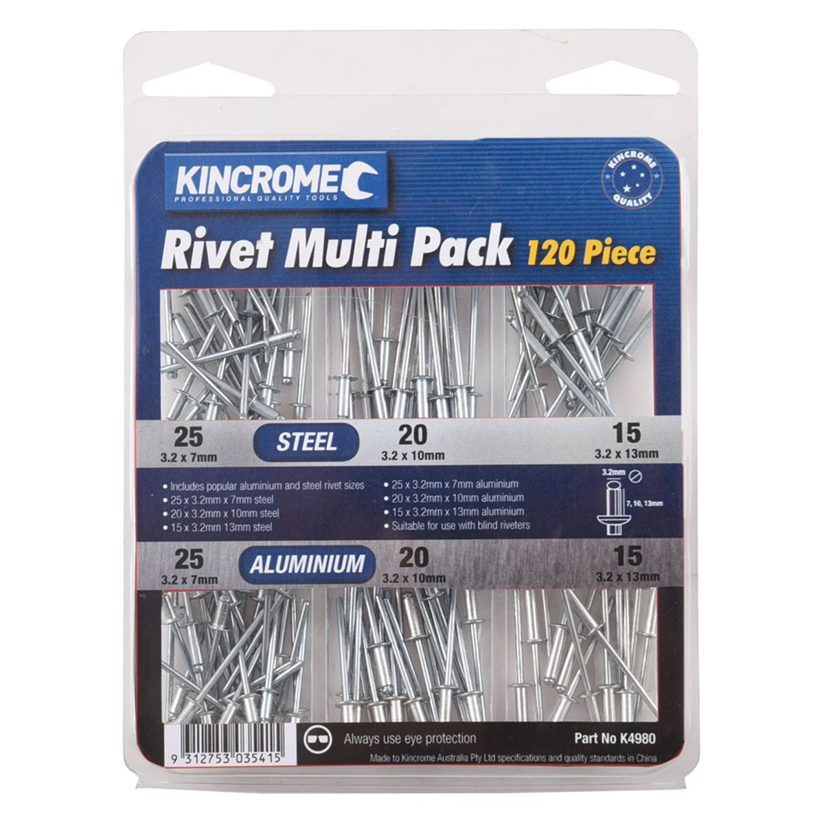 Rivet Multi Pack 120 Piece - K4980
