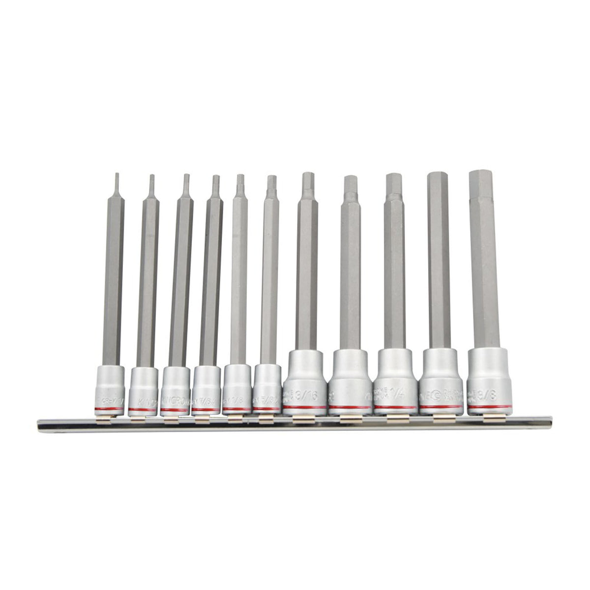 Hex Socket Set Long Series 11 Piece 1/4 & 3/8 Drive - Imperial - K5224