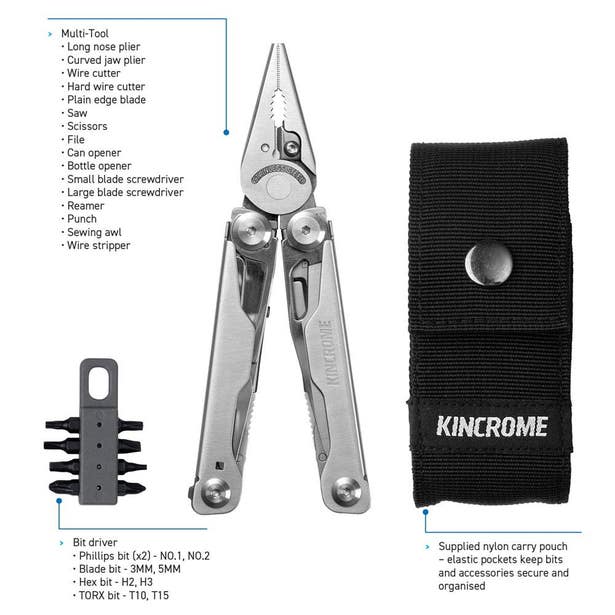 Deluxe Multi-Tool 25 Function with Pouch & 6 Bits - K6162