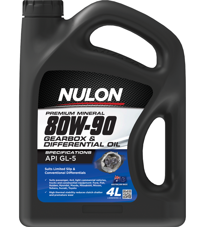 Nulon Premium Mineral 80W-90 Gearbox & Differential Oil 4 Litres - LSD80W90-4