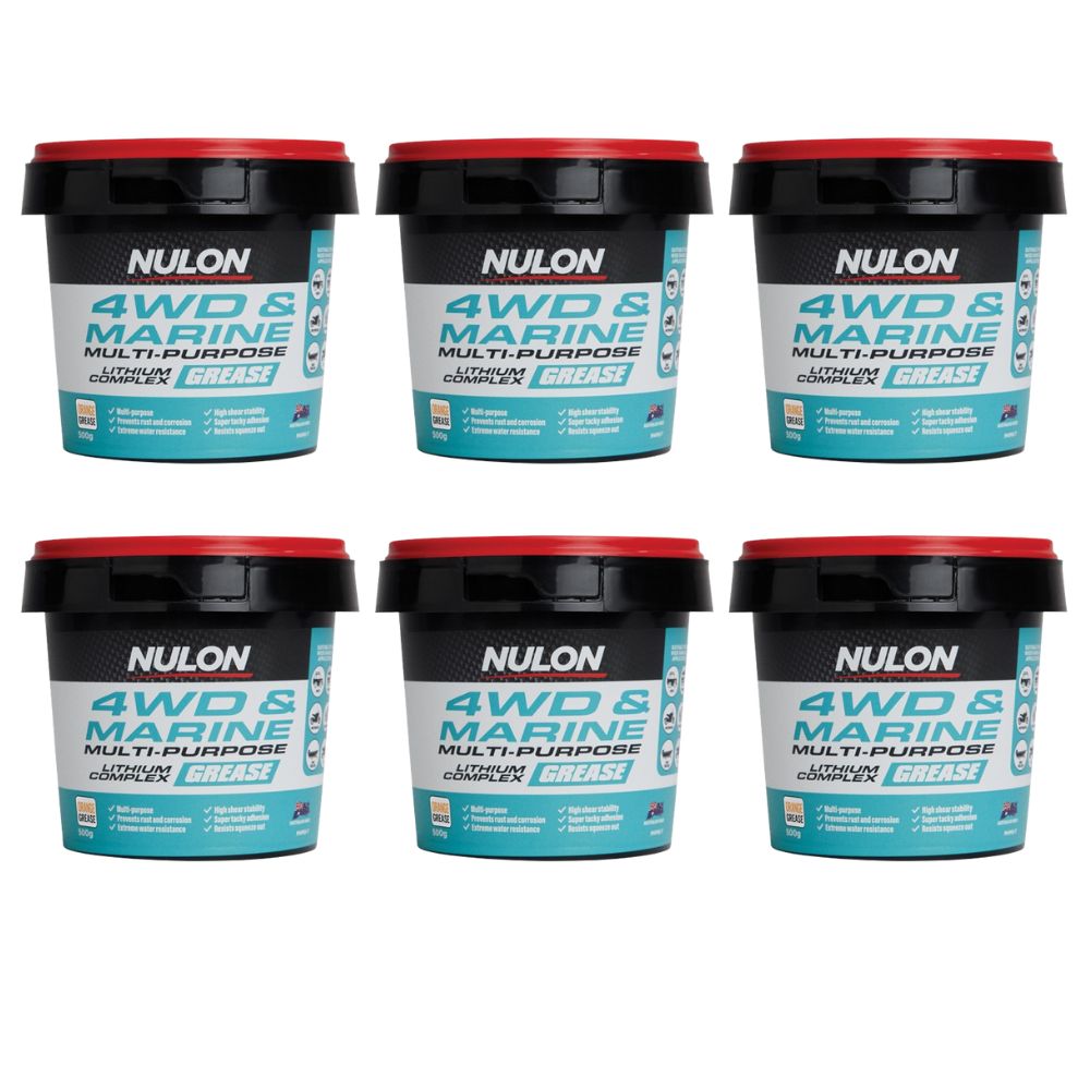 Set of 6 Nulon 4WD and Marine Multi-Purpose Lithium Complex Grease 500g