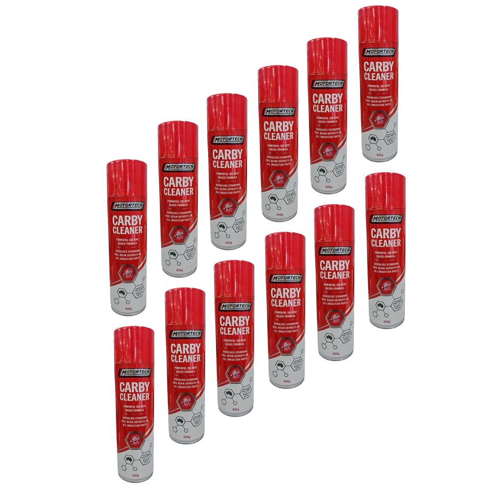 12 X Motortech Carburettor And Throttle Body Cleaner 400g M117