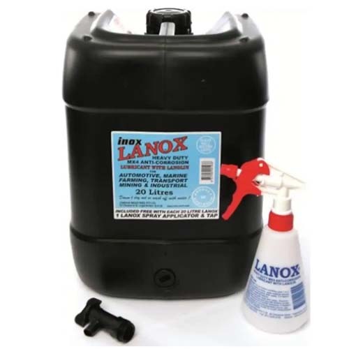 INOX MX4 20L Lanox Heavy Duty Lubricant Aerosol Spray With Tap & Spray bottle
