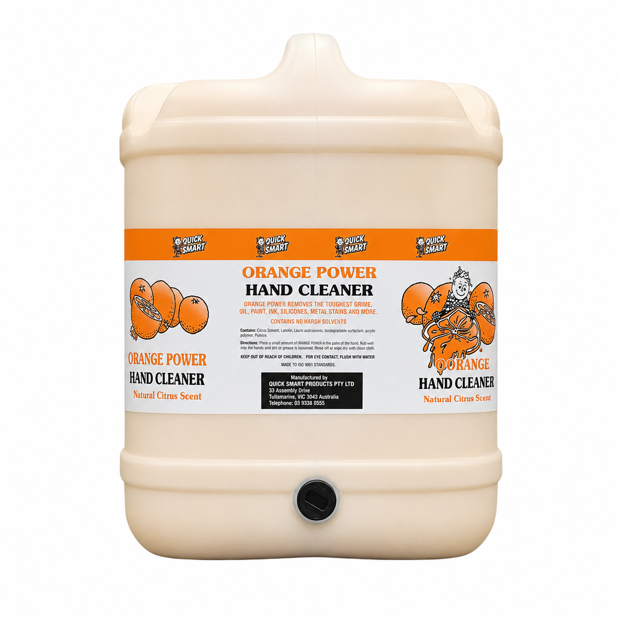 Quicksmart Orange Power Hand Cleaner Liquid Pump 20L - OPB20P