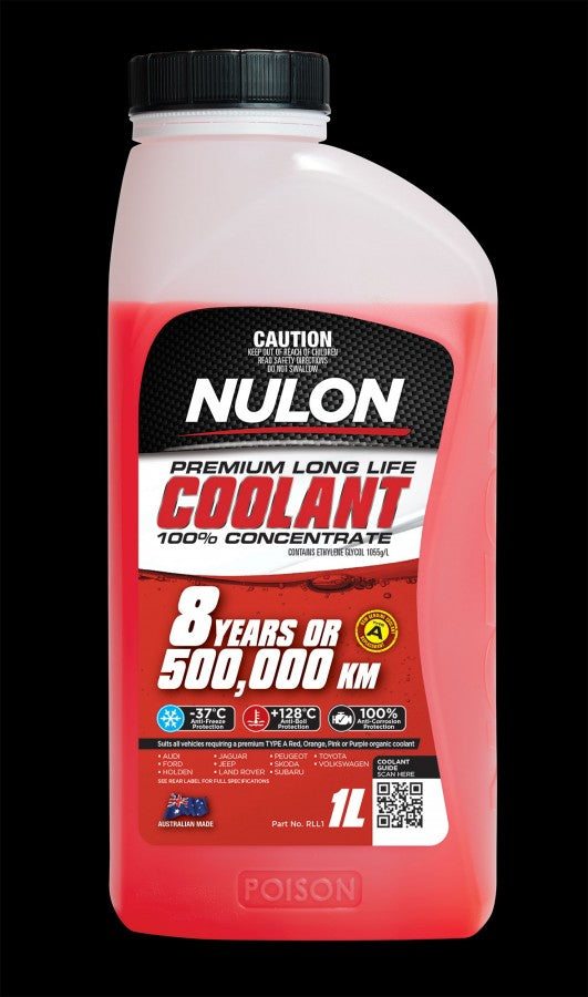 Nulon Red Premium Long Life Coolant 100% Concentrate 1 Litre - RLL1