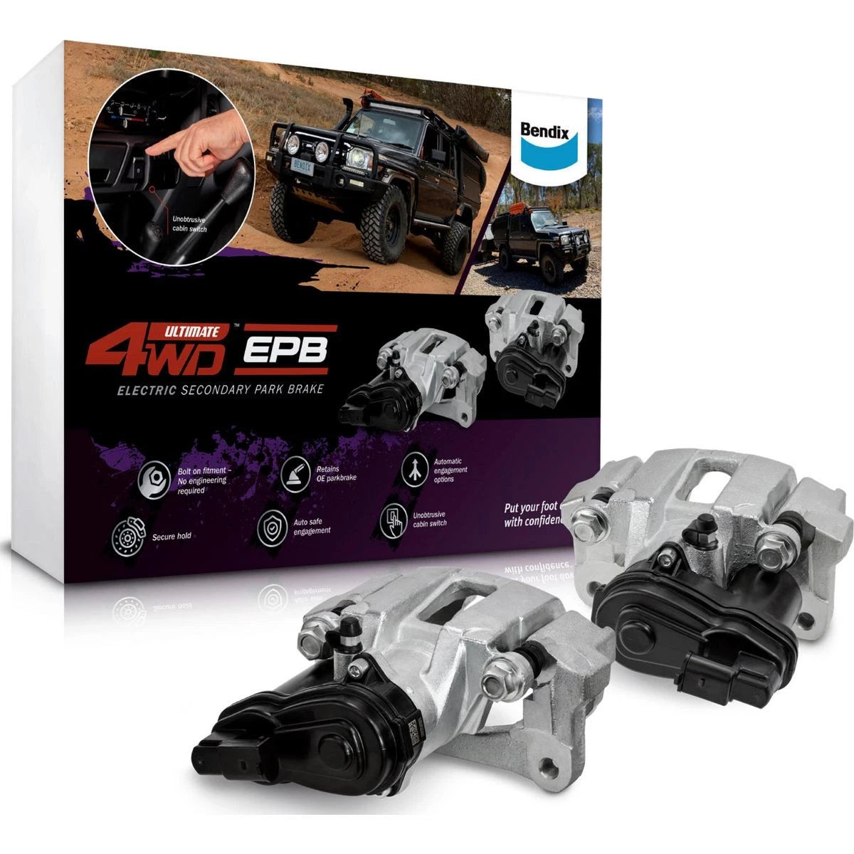 Bendix Electric Secondary Park Brake Kit for Toyota Landcruiser FZJ78R FZJ79R HDJ78R HDJ79R HZJ78R HZJ79R VDJ76R VDJ78R VDJ79R VDJL76R VDJL78R VDJL79R GDJL76R GDJL79R