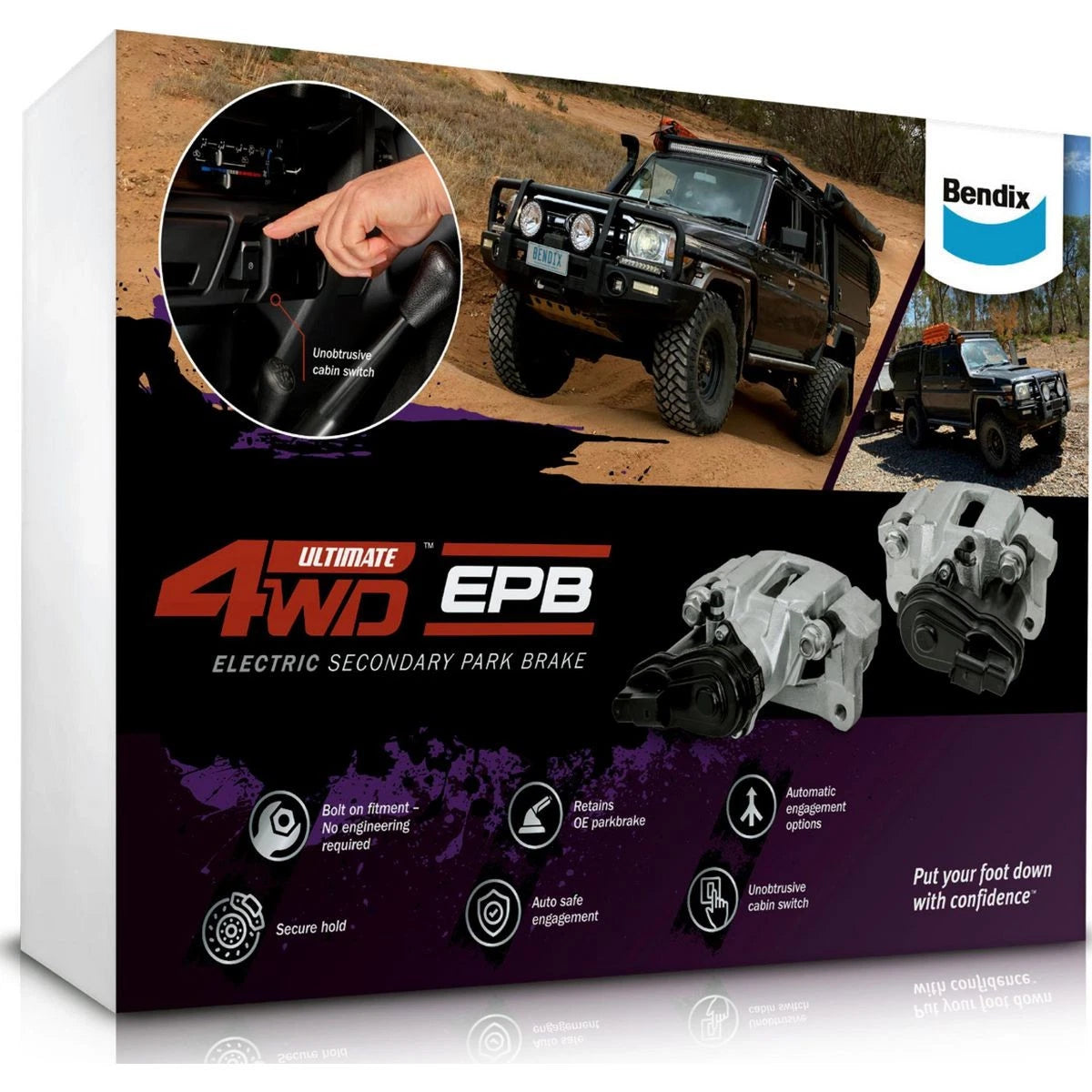 Bendix Electric Secondary Park Brake Kit for Toyota Landcruiser FZJ78R FZJ79R HDJ78R HDJ79R HZJ78R HZJ79R VDJ76R VDJ78R VDJ79R VDJL76R VDJL78R VDJL79R GDJL76R GDJL79R